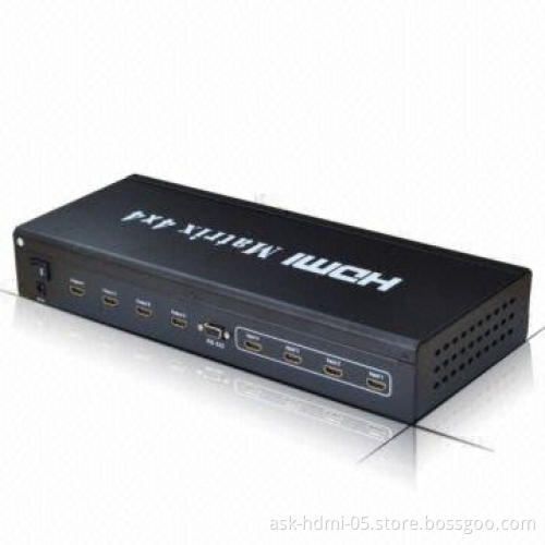 4x4 HDMI Matrix Switcher with RS232 PC Control, Supports CEC